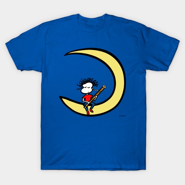 Moon and bassoon T-Shirt by Guastevi